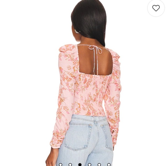 Free People Hilary Printed Top in Pink Combo - Picture 3 of 7